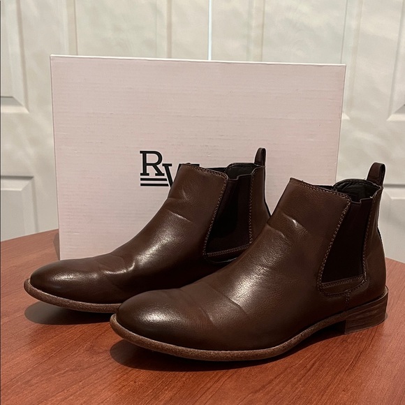 Dark Brown Leather Chelsea Boots, 8M